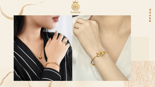 gợi ý phối đồ với vòng tay vàng